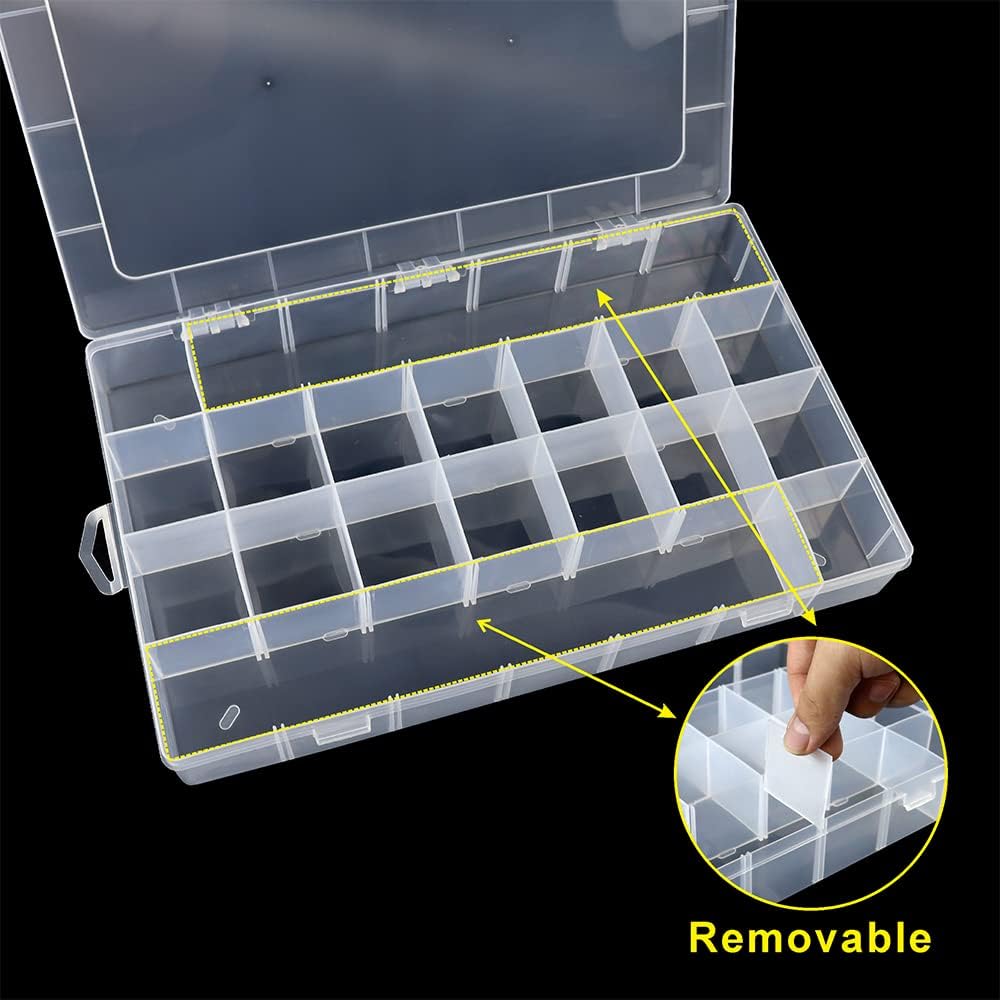 28-Slot Transparent Plastic Case – Hair Tie & Jewelry Storage Box