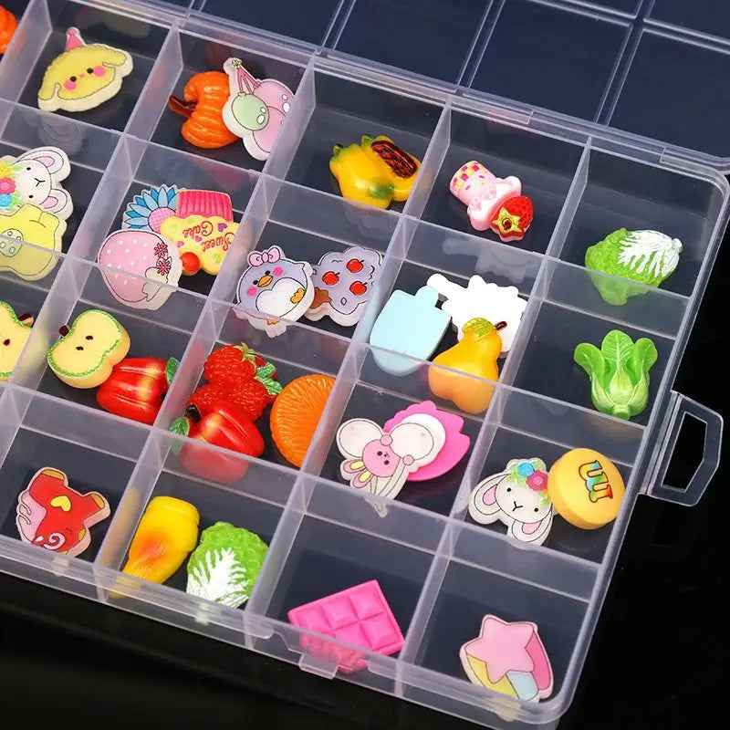 32-Compartment Plastic Storage Box – Multi-Purpose Organizer for Jewelry, Beads & Craft Supplies