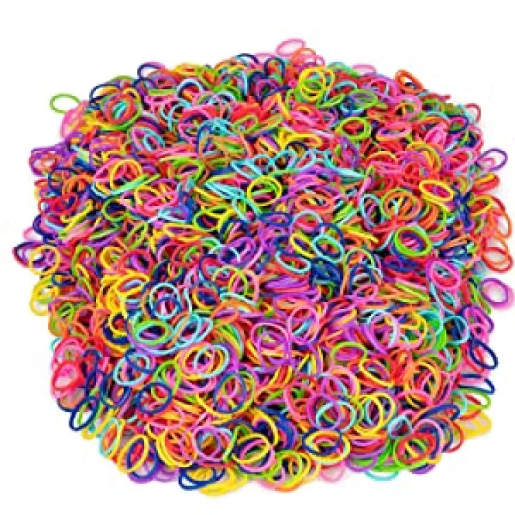 Top-Selling DIY Colorful Rubber Loom Bands Refill Kit – Mixed Colors with Accessories & Random Characters (Flower Shape)