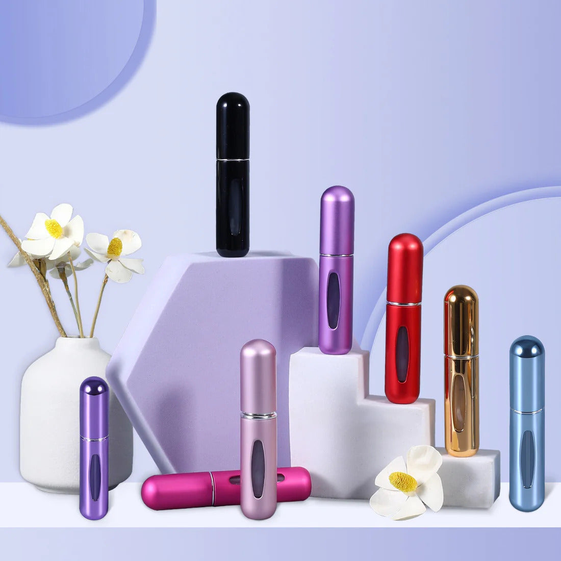 Portable Mini Refillable Perfume Bottle With Spray. (Random Colors)