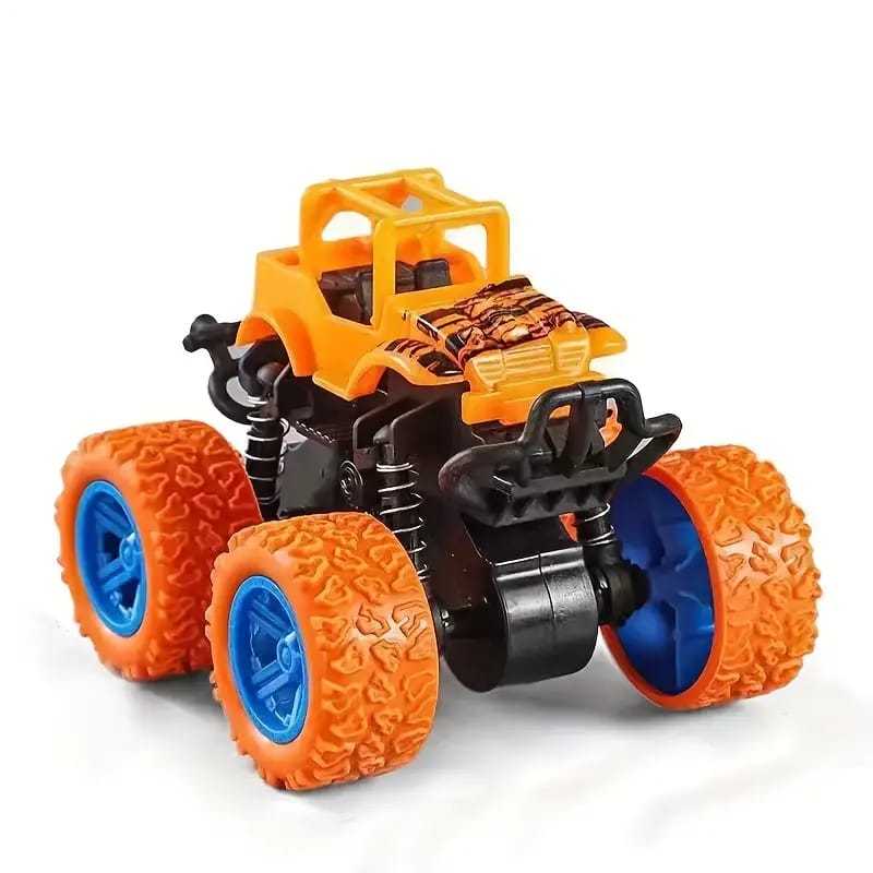 Stunt Car Toy - All-Terrain Inertia Vehicle with 4WD, Wind-Powered, Weather-Resistant, Plastic