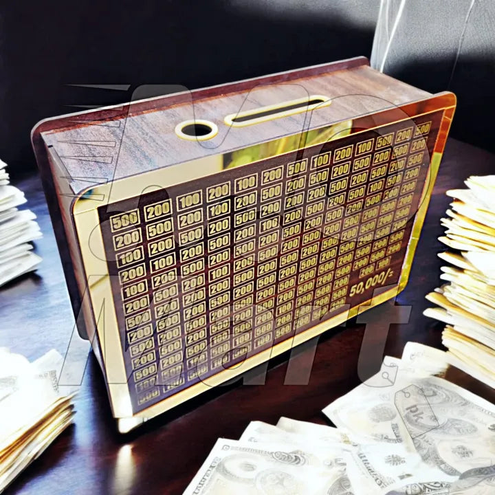 Trending 50000 Money Saving Box Material Wooden Lassani Quality A+1 Capacitiy Upto 50,000