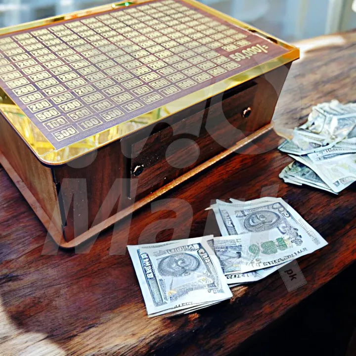 Trending 50000 Money Saving Box Material Wooden Lassani Quality A+1 Capacitiy Upto 50,000