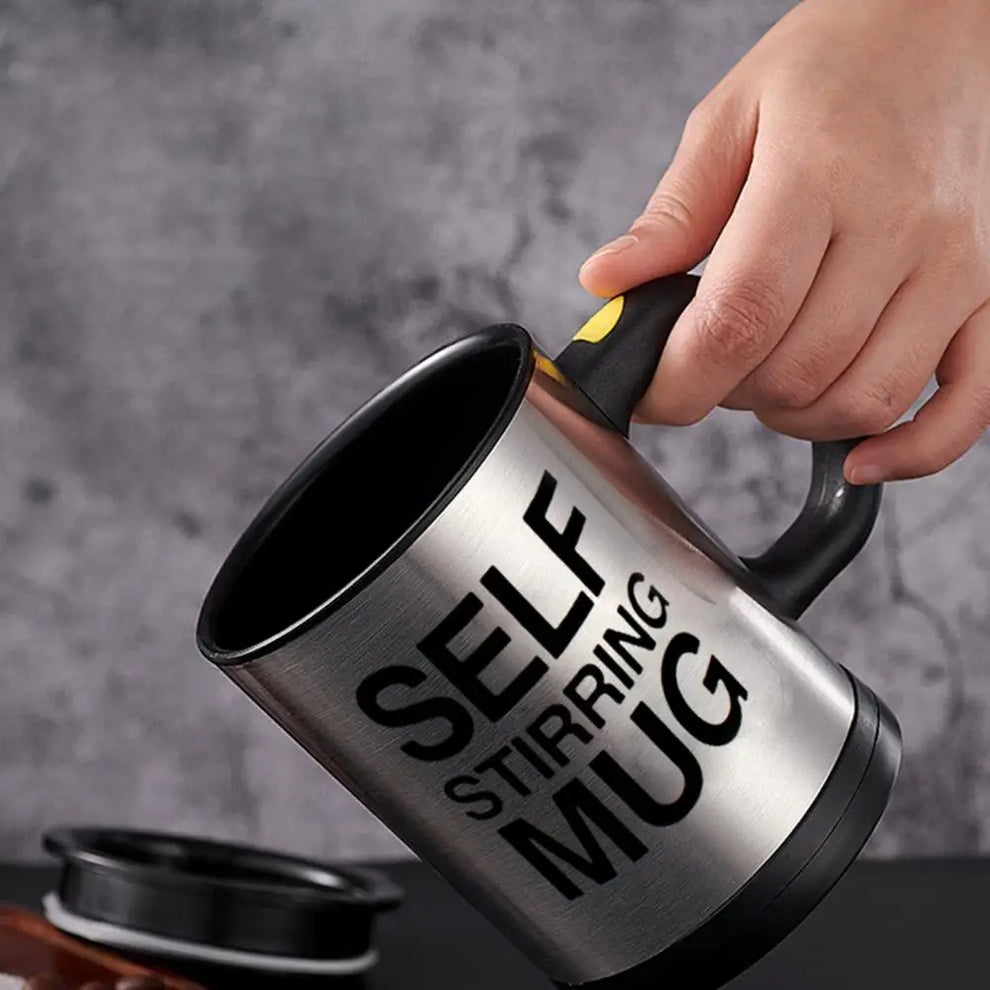 Stainless Steel Self Stirring Coffee Cup - Random Colors