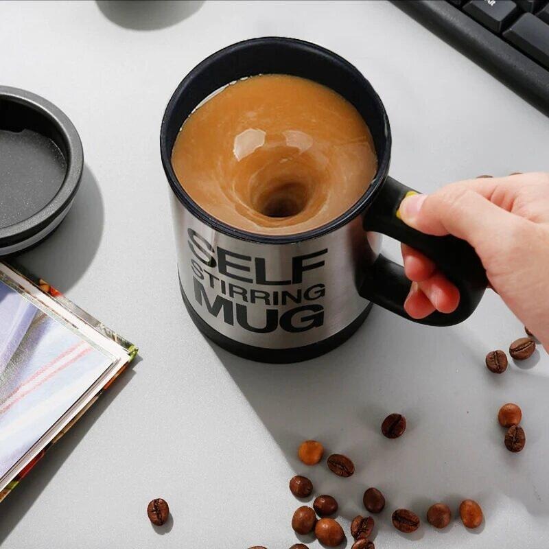 Stainless Steel Self Stirring Coffee Cup - Random Colors