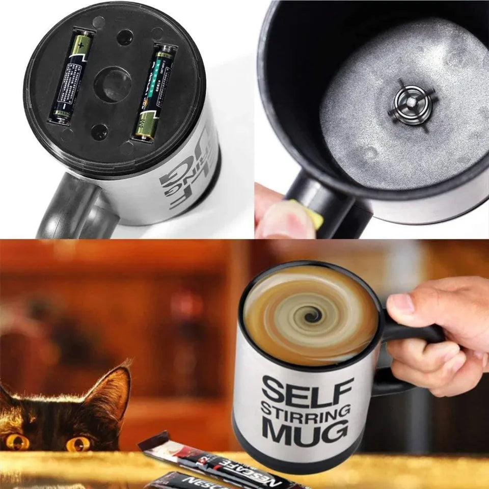 Stainless Steel Self Stirring Coffee Cup - Random Colors
