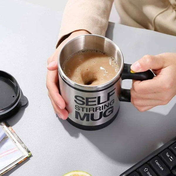 Stainless Steel Self Stirring Coffee Cup - Random Colors