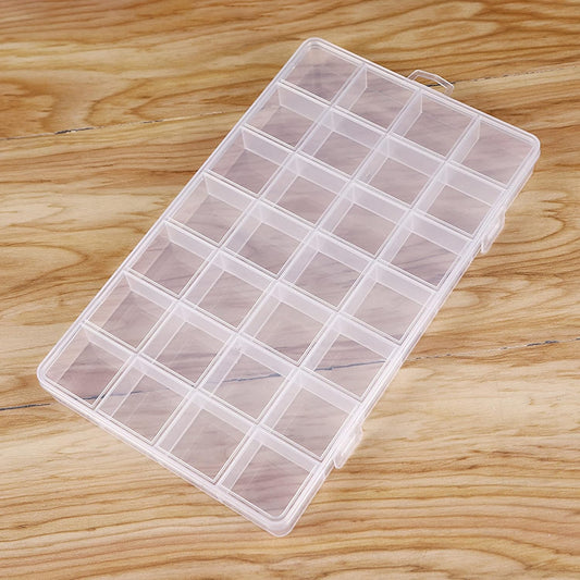 28 Compartment Storage Box, Transparent Plastic, Sturdy & Lockable, Ideal for Small Items & Accessories Organization