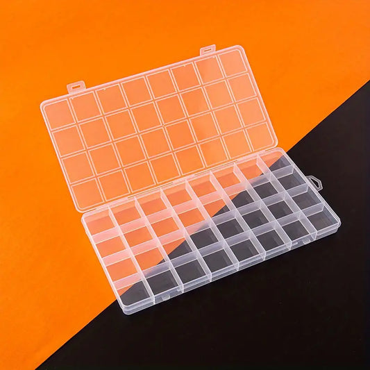 32-Compartment Plastic Storage Box – Multi-Purpose Organizer for Jewelry, Beads & Craft Supplies