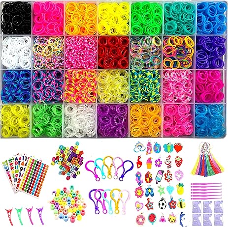 Rubber Bands Creative Colorful Loom Band Set Rainbow Bracelet Making Kit