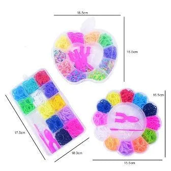 Top-Selling DIY Colorful Rubber Loom Bands Refill Kit – Mixed Colors with Accessories & Random Characters