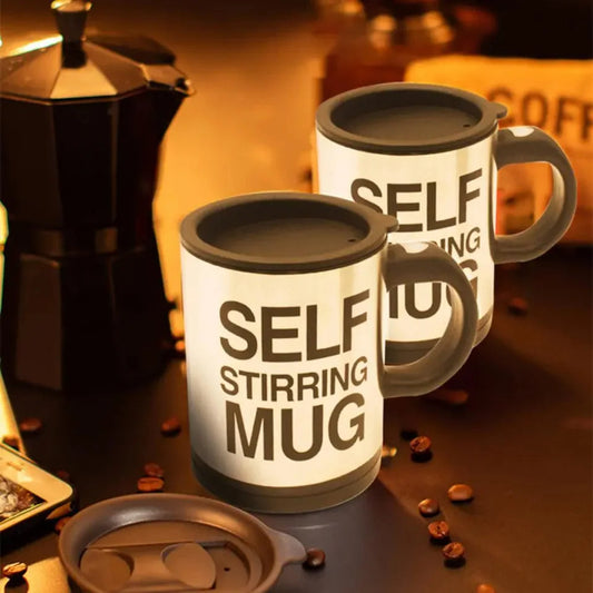 Stainless Steel Self Stirring Coffee Cup - Random Colors